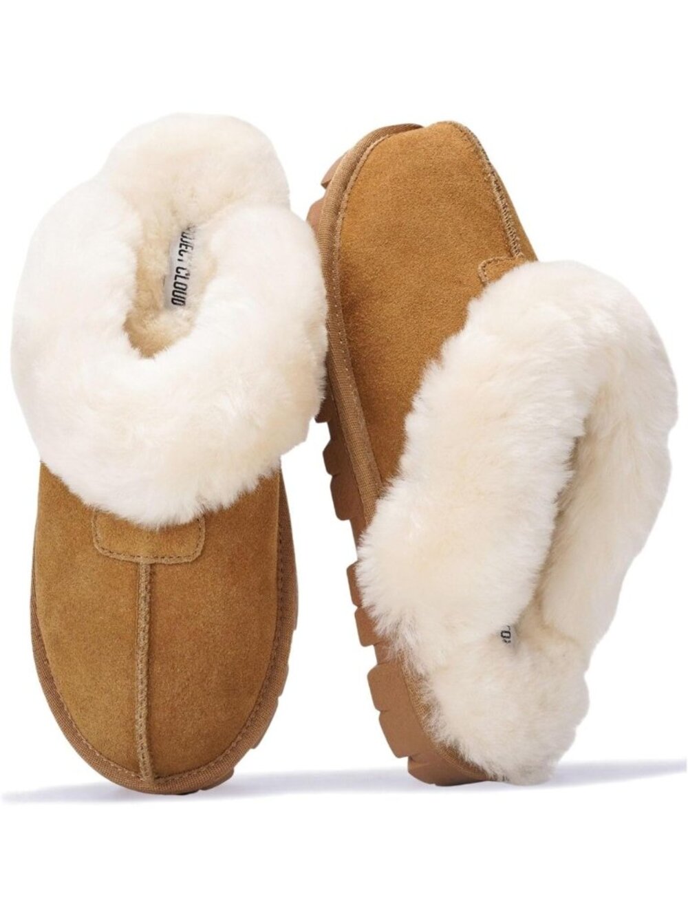 Cozy Genuine Leather Fur-Lined Clog Slippers for Women - Comfort & Style